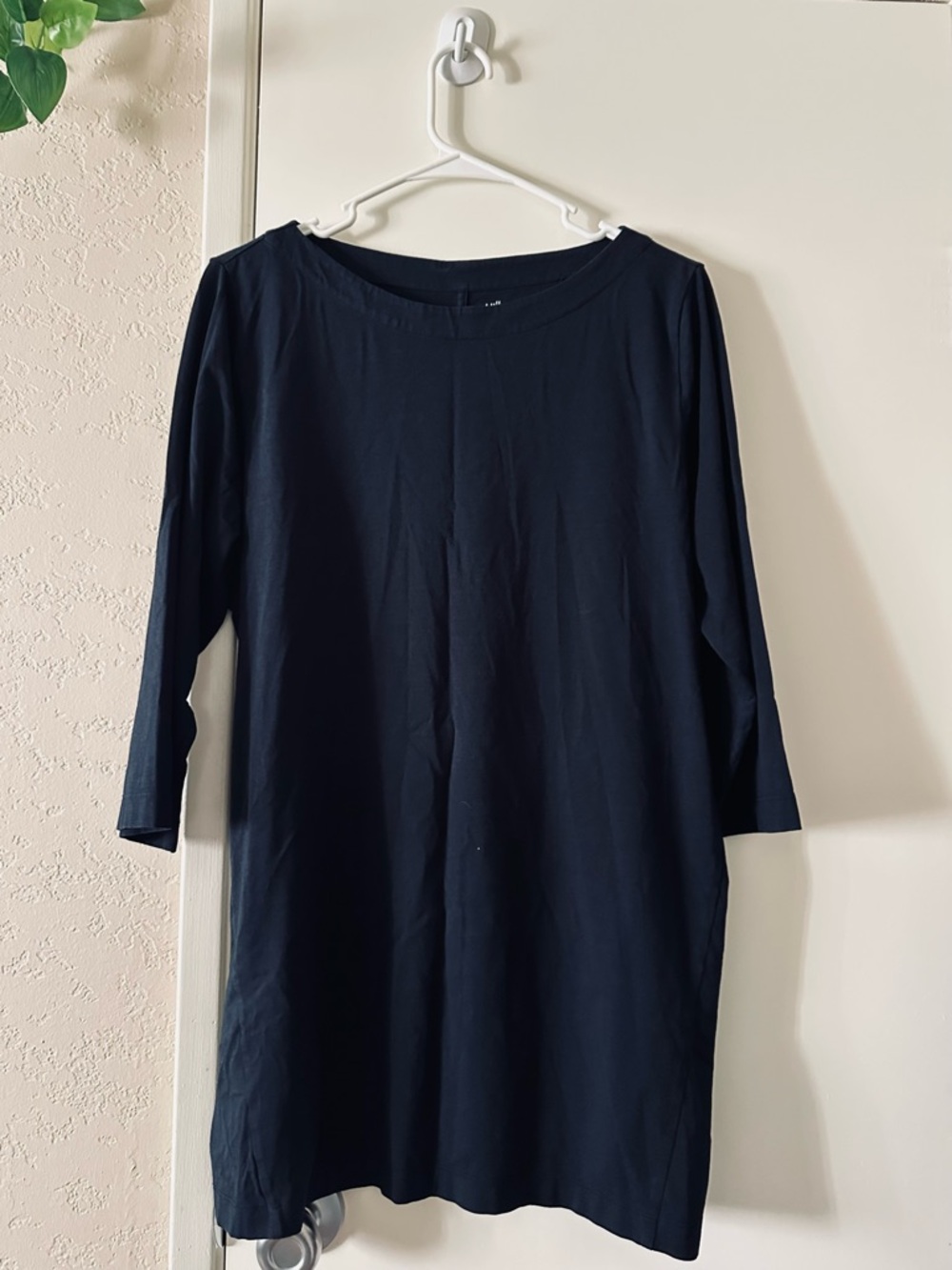 J. Jill Navy Luxe Supima 3/4-Sleeve Tunic Size Large